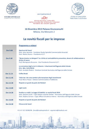 Convegno: Le novità fiscali per le imprese 2013
