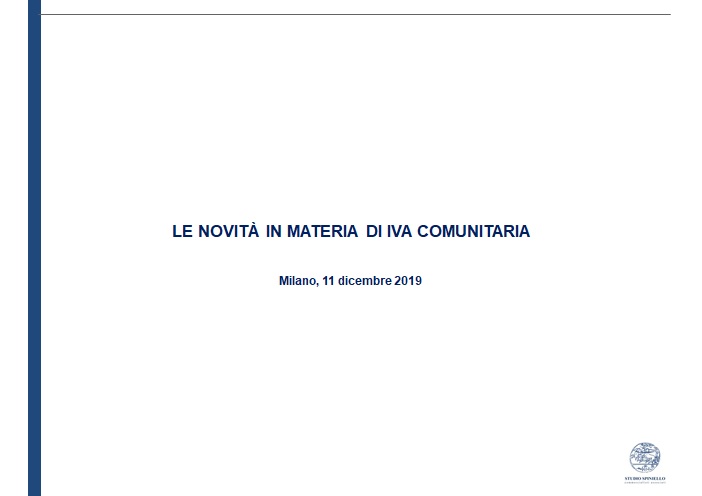 Workshop – Le novità in materia di IVA comunitaria